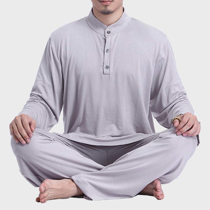Meditation Prayer Spiritual Zen Tai Chi Practice Yoga Clothing Men's Set - image 4