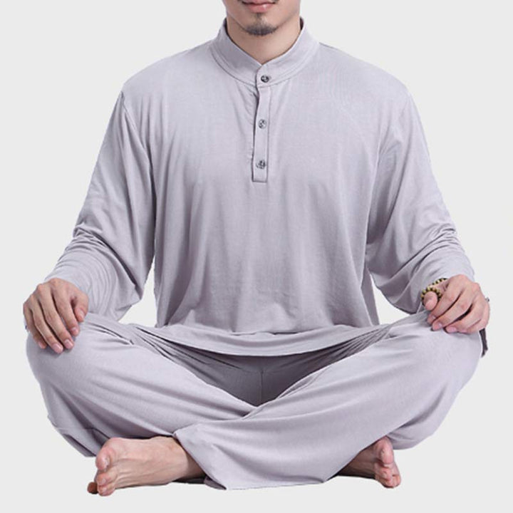 Meditation Prayer Spiritual Zen Tai Chi Practice Yoga Clothing Men's Set - image 4