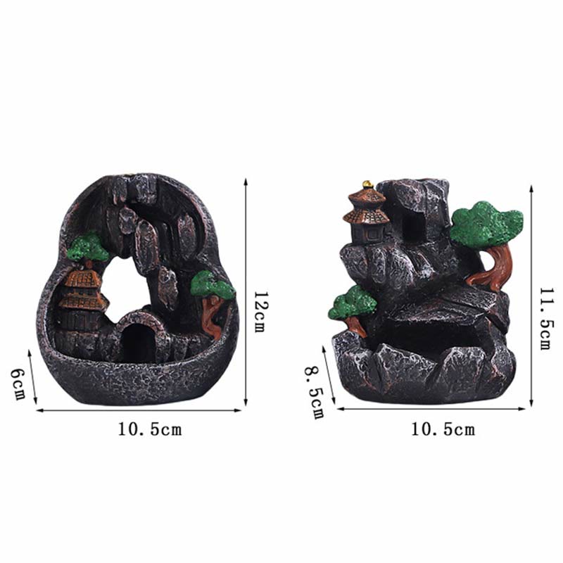 Mountain Bridges Pattern Meditation Resin Backflow Incense Burner - image 18