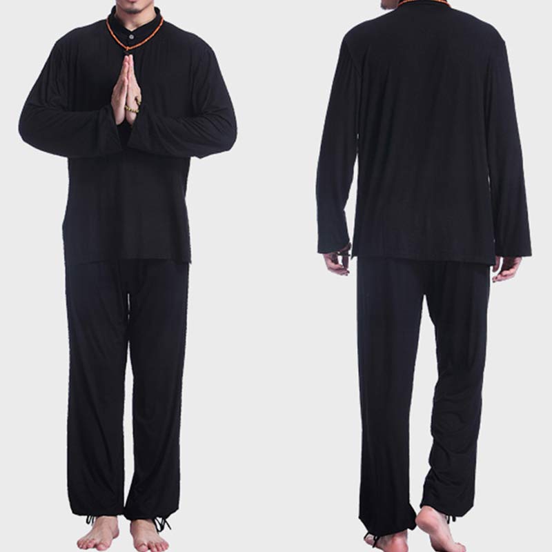 Meditation Prayer Spiritual Zen Tai Chi Practice Yoga Clothing Men's Set - image 19