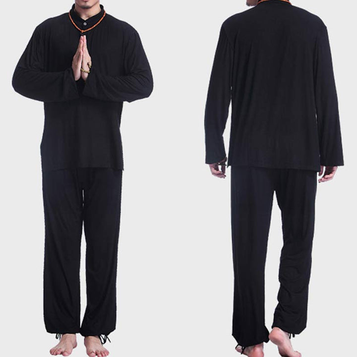 Meditation Prayer Spiritual Zen Tai Chi Practice Yoga Clothing Men's Set - image 19