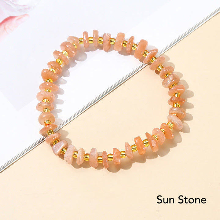 Buddha Stones Natural Irregular Shape Stone Crystal Meditation Balance Bracelet