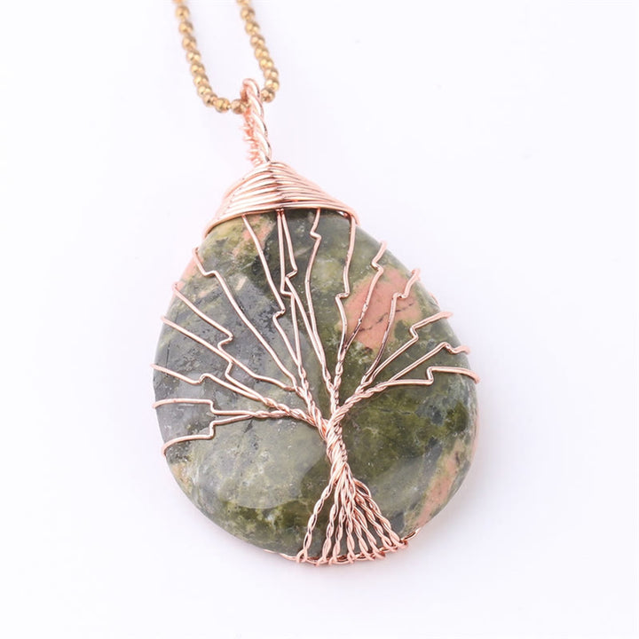 Buddha Stones Natural Quartz Crystal Tree Of Life Healing Energy Necklace Pendant - image 17