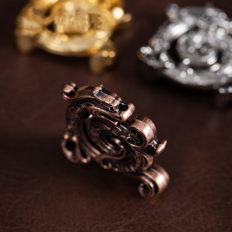 Buddha Stones Mini Auspicious Dragon Pattern Meditation Zinc Alloy Small Incense Stick Burner - image 7