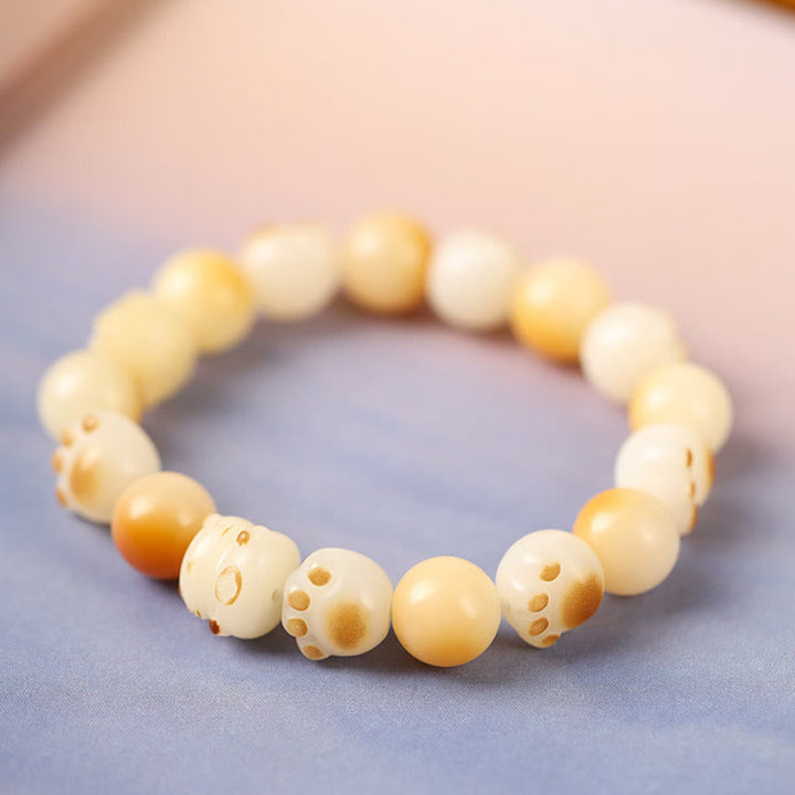 Buddha Stones Natural Bodhi Seed Sandalwood Lucky Cute Cat Head Paw Claw Peace Bracelet - image 15