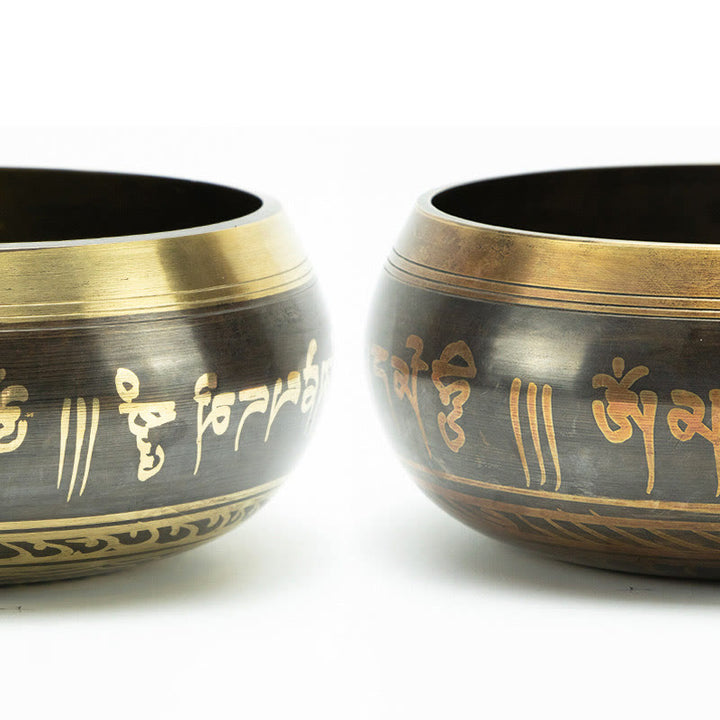 Buddha Stones Tibetan Meditation Bowl for Healing and Mindfulness Om Mani Padme Hum Singing Bowl - image 15