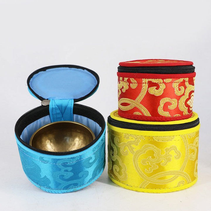 Tibetan Singing Bowl Storage Bag with Zipper Closure Decoration - image 11
