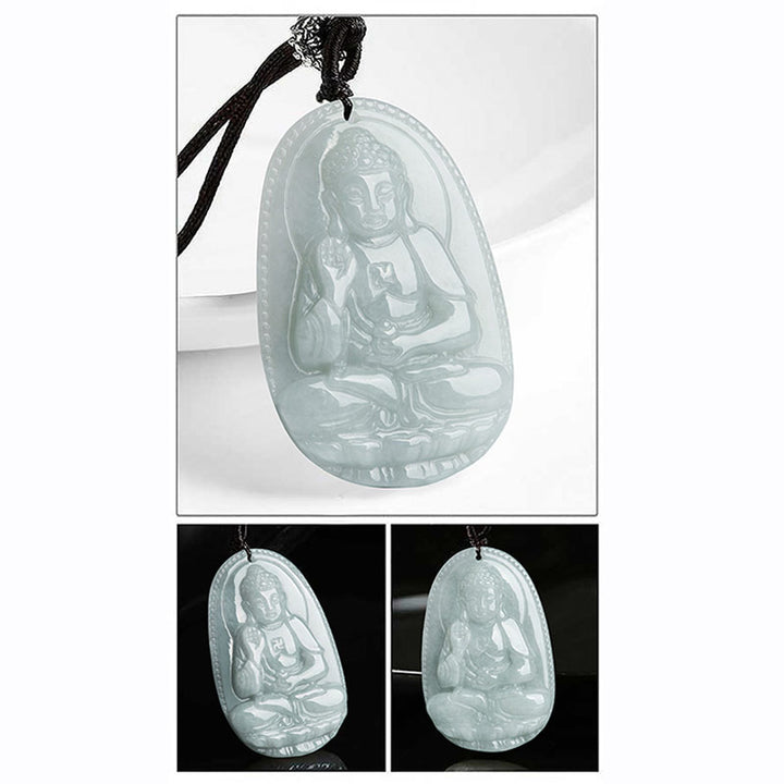 Buddha Stones Chinese Zodiac Natal Buddha Jade Wealth Prosperity Necklace Pendant - image 20