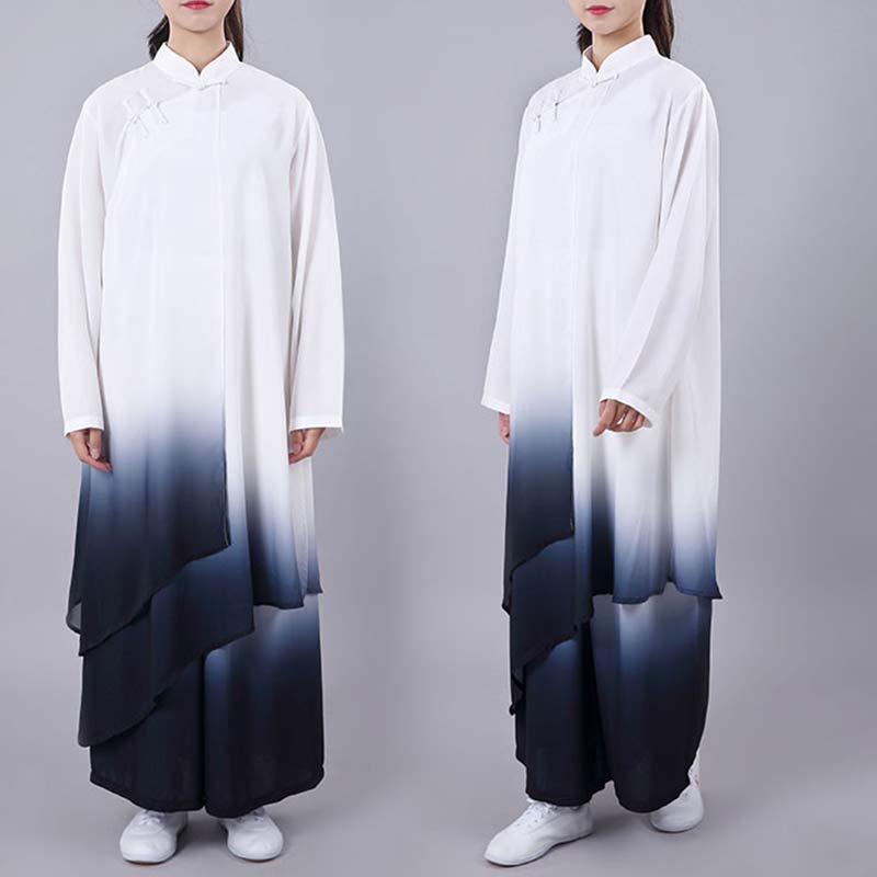 Gradient Painting Meditation Prayer Spiritual Zen Tai Chi Qigong Practice Unisex Clothing Set