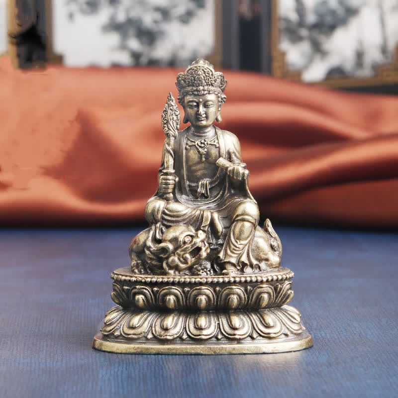 Manjusri Bodhisattva Serenity Copper Statue Decoration - image 5