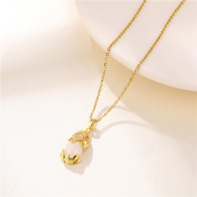 Buddha Stones Natural Garnet Pixiu Fortune Necklace - White Jade - image 9