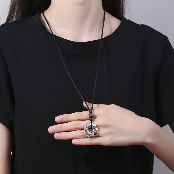 Buddha Stones PiXiu Peace Buckle Copper Wealth Necklace Pendant - image 4