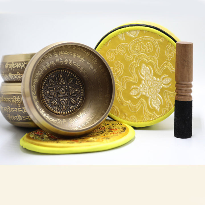 Tibetan Sound Bowl Handcrafted for Yoga Mindfulness and Meditation Singing Bowl Set - image 4