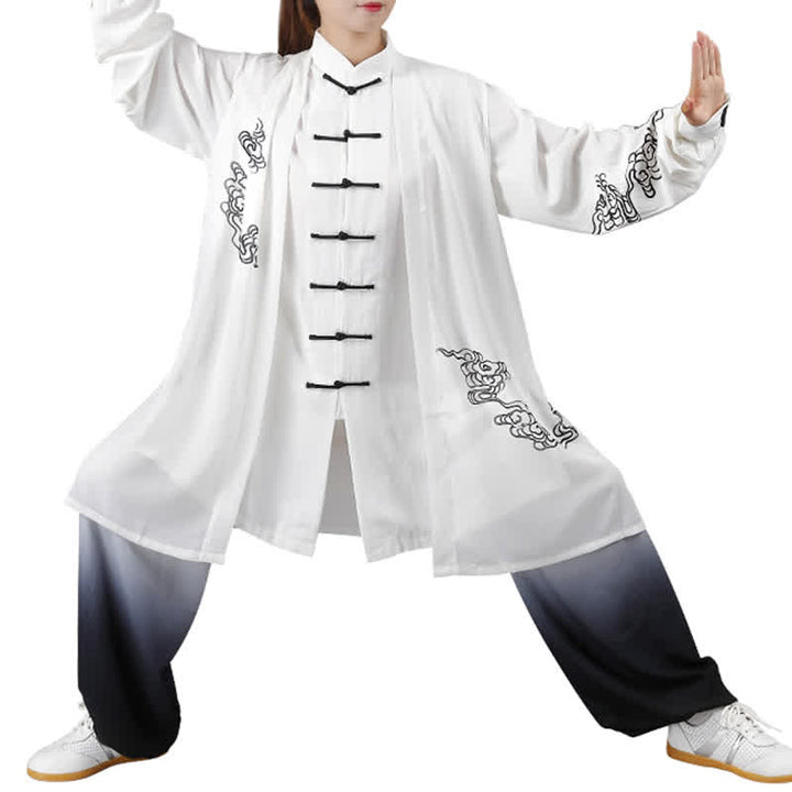 Auspicious Clouds Gradient Meditation Prayer Spiritual Zen Tai Chi Qigong Practice Women's Clothing Set