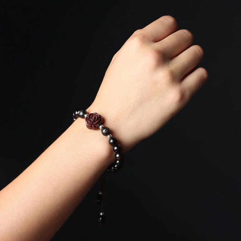 Buddha Stones Small Leaf Red Sandalwood Sooth Bracelet - image 4