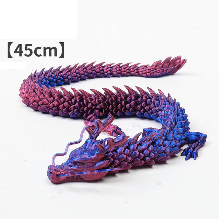 Feng Shui Dragon Luminous 3D Printed Dragon Luck Success Home Decoration - Purple Dragon 45cm - image 14