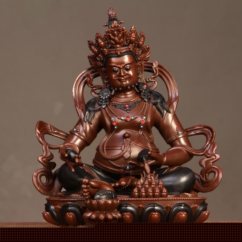 Yellow Jambhala Bodhisattva Figurine Compassion Copper Statue Home Office Decoration - 13cm*8.5cm*15.5cm - image 9