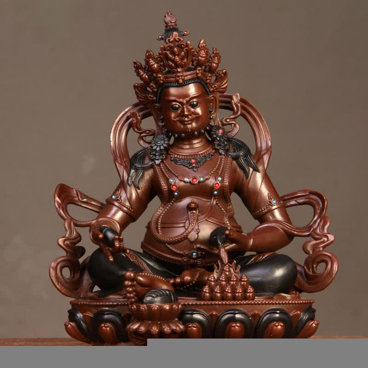 Yellow Jambhala Bodhisattva Figurine Compassion Copper Statue Home Office Decoration - 13cm*8.5cm*15.5cm - image 9