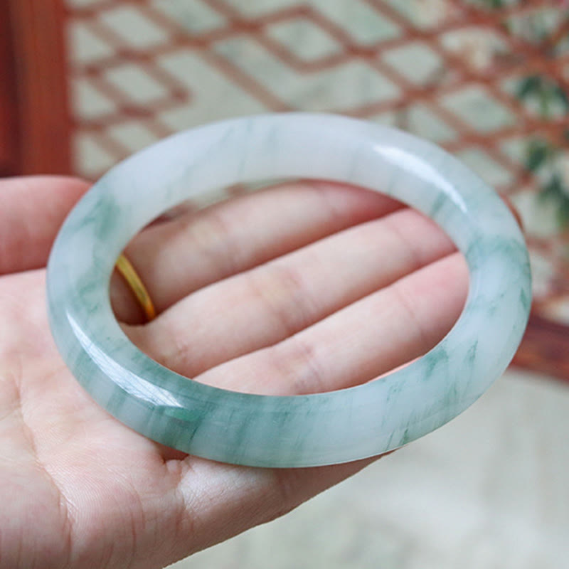 Buddha Stones Natural Jade Luck Prosperity Bangle Bracelet - image 10