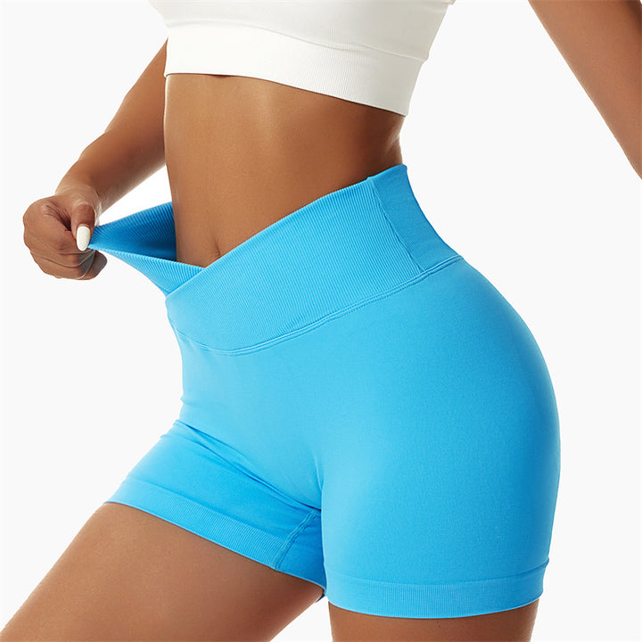 Buddha Stones Women Seamless High Elasticity Sports Fitness High Waist Yoga Workout Shorts