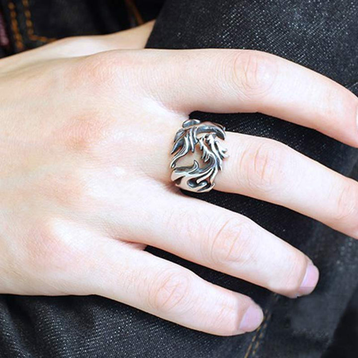 Buddha Stones Dragon Pattern Protection Strength Adjustable Ring - image 7