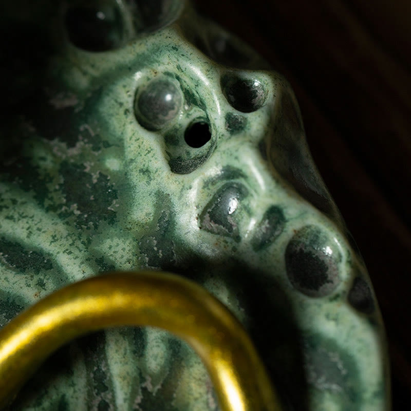 Buddha Stones Leaf Meditation Frog Pattern Healing Ceramic Incense Burner Decoration - image 9