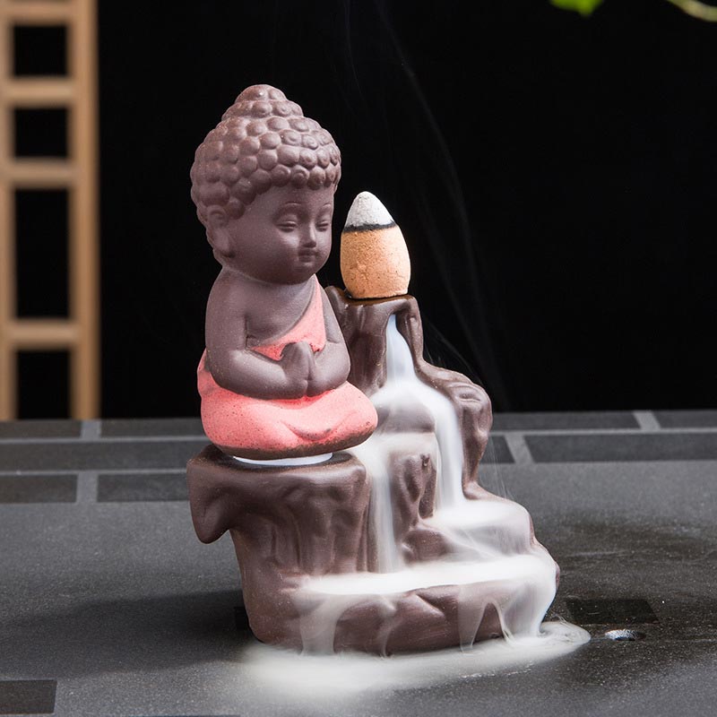 Buddha Stones  Backflow Smoke Fountain Ceramic Blessing Incense Burner Decoration - image 1