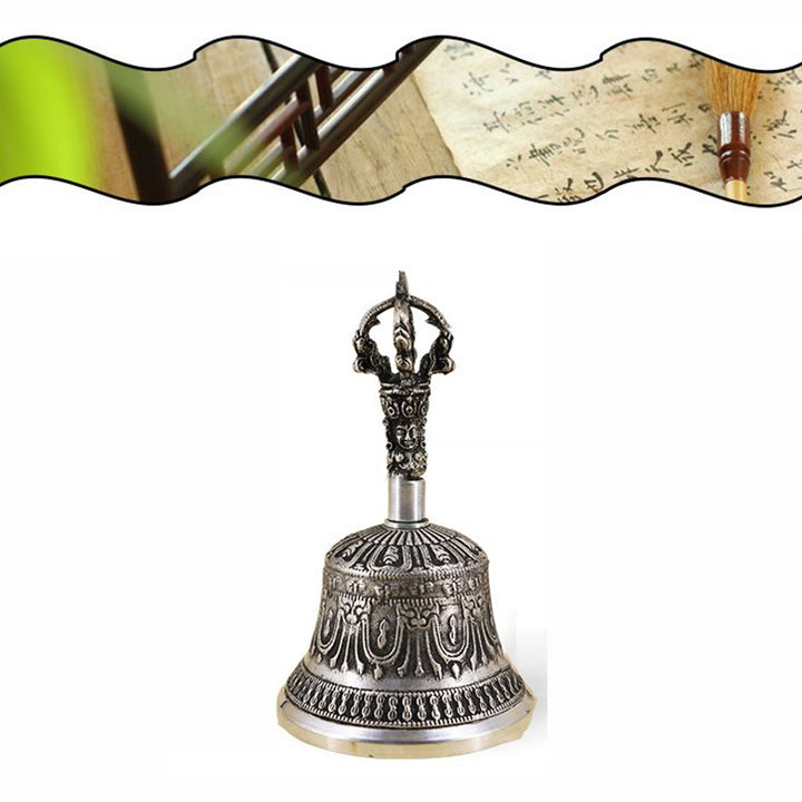 Buddha Stones Tibetan Meditation Bell and Vajra Dorje Copper Decoration Set - image 26