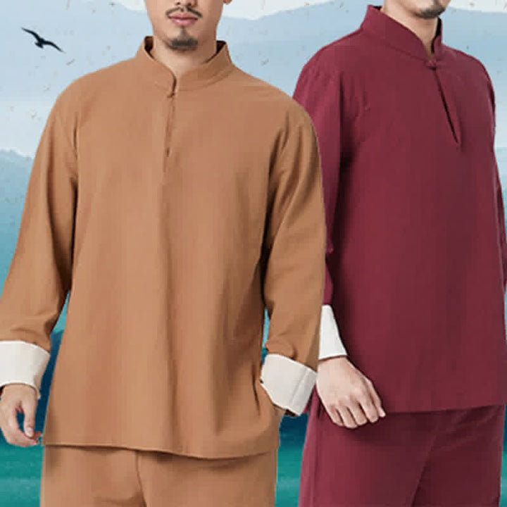 Spiritual Zen Meditation Yoga Prayer Practice Cotton Linen Clothing Men's Set - image 2