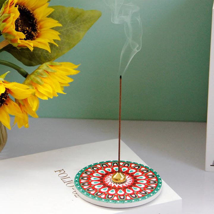 Colorful Pattern Ceramic Blessing Stick Incense Burner - image 10