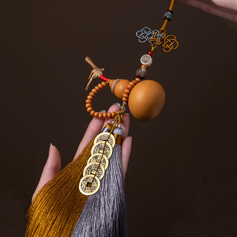 Buddha Stones Feng Shui Coins Gourd Chinese Knot Lucky Coins Five Emperor Money Wealth Tassels Decoration - image 11