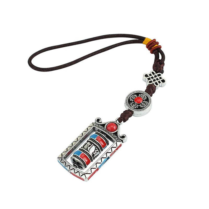 Six True Words Prayer Wheel Rotation Knot Blessing Keychain Decoration - image 15