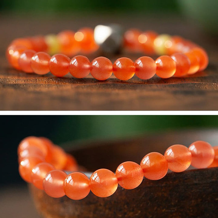 Buddha Stones 925 Sterling Silver Chinese Zodiac Natal Buddha Amulet Red Agate Amber Self-acceptance Bracelet - image 7