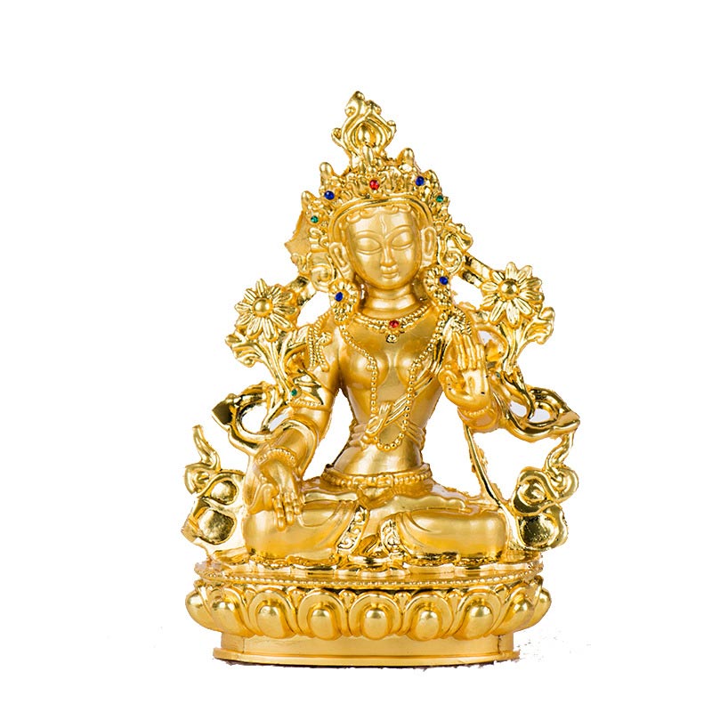 Bodhisattva White Tara Hope Protection Gold Plated Statue Decoration - image 3