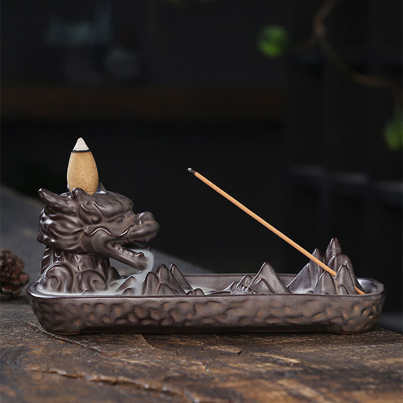 Buddha Stones Dragon Mountain Strength Ceramic Incense Burner Decoration - image 3