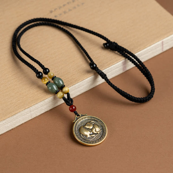 12 Chinese Zodiac Blessing Wealth Fortune Necklace Pendant - Rat - image 4