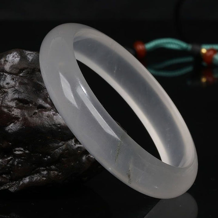 Natural Translucent Golden Silk Jade Wealth Luck Bracelet Bangle - image 5