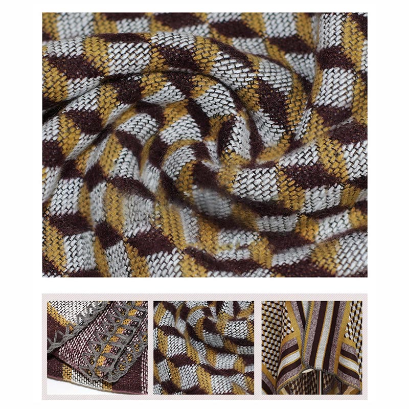 Tibetan Shawl Classic Pattern Winter Cozy Warm Travel Scarf Wrap - image 9