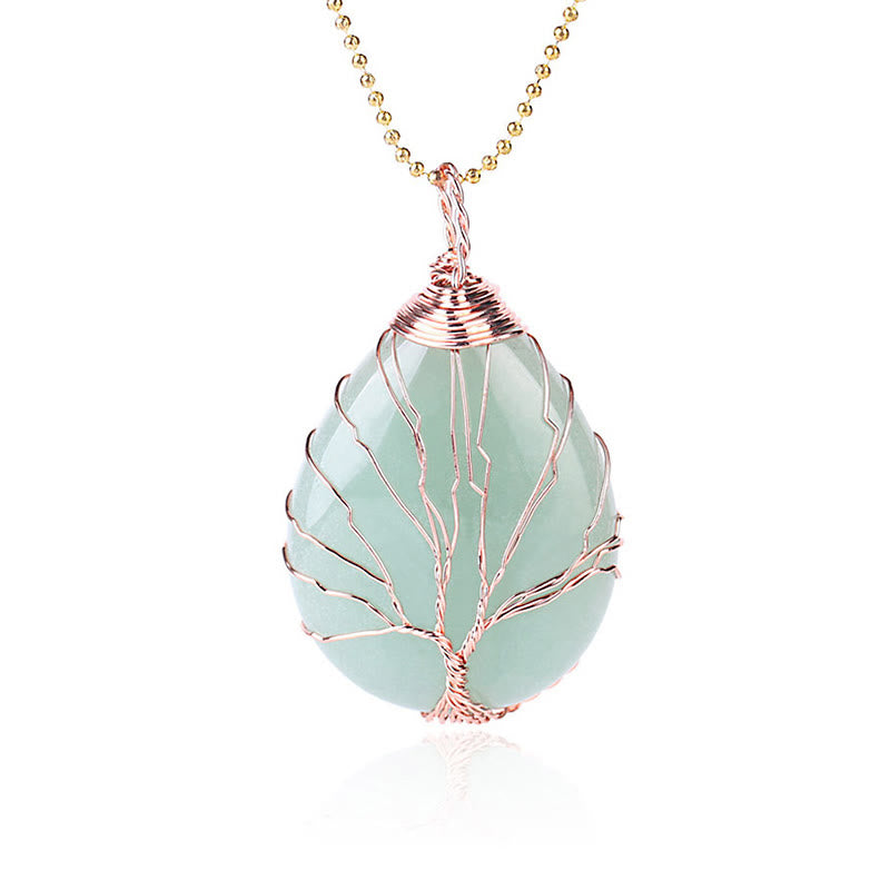 Buddha Stones Natural Quartz Crystal Tree Of Life Healing Energy Necklace Pendant - image 6