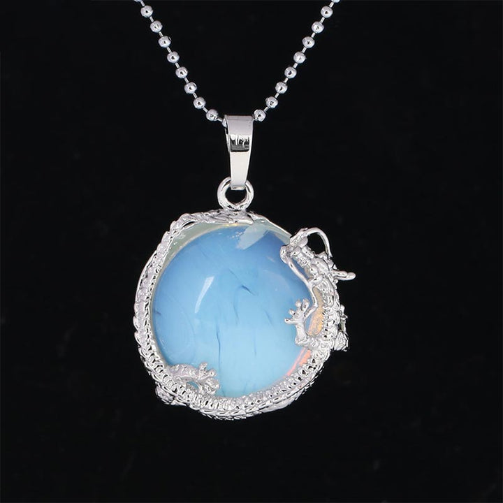 Buddha Stones Chinese Dragon Natural Quartz Crystal Healing Energy Necklace Pendant - Opal - image 27