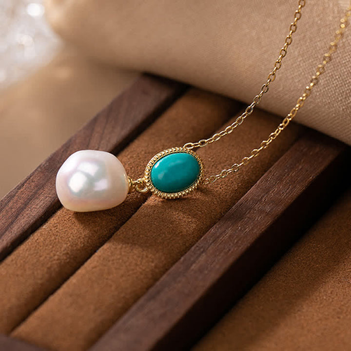 925 Sterling Silver Pearl Turquoise Healing Ring Earrings Necklace Pendant - image 9