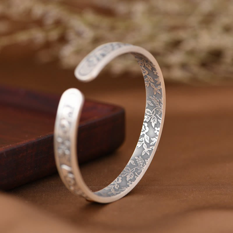 Buddha Stones 999 Sterling Silver Elephant Strength Wisdom Bracelet Cuff Bangle - image 7