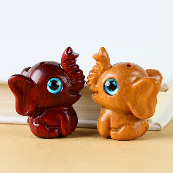 Buddha Stones Sandalwood Small Leaf Red Sandalwood Green Sandalwood Lucky Mini Elephant Carved Protection Decoration - image 22