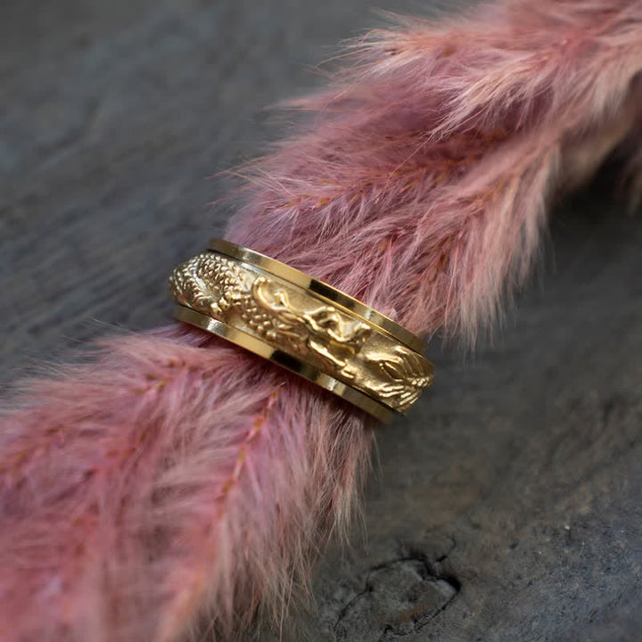 Buddha Stones Dragon Titanium Steel Stimulation Rotatable Ring - image 9