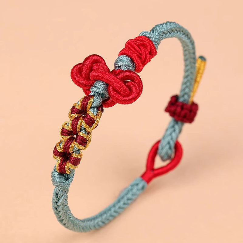 Buddha Stones Handmade Wenchang Knot Luck Strength Braided Rope Bracelet