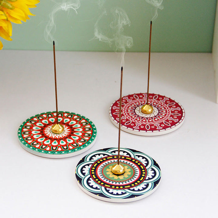 Colorful Pattern Ceramic Blessing Stick Incense Burner - image 4