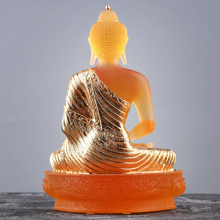Buddha Stones Buddha Handmade Figurine Liuli Art Piece Serenity Statue Home Offering Decoration - image 3