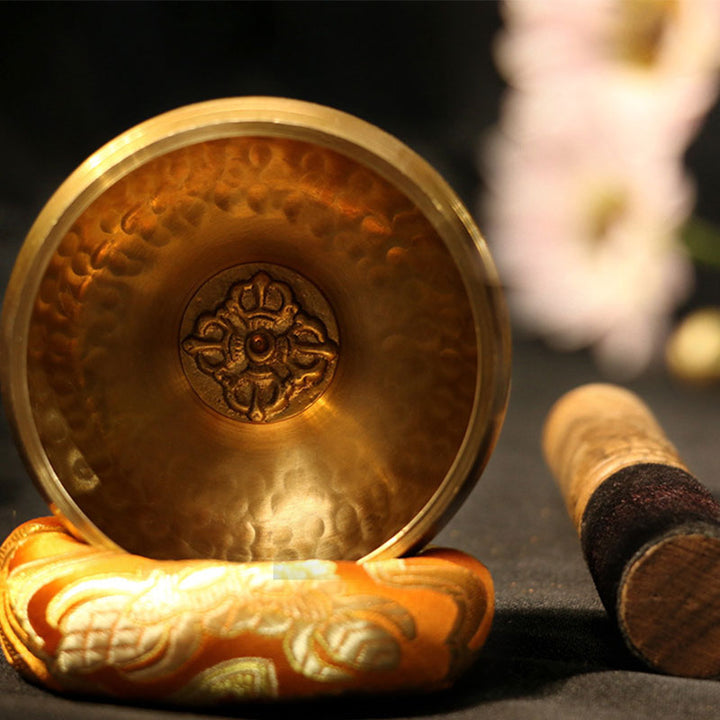 Buddha Stones Tibetan Sound Bowl Handcrafted for Relaxation and Mindfulness Meditation Singing Bowl Set - 3.14IN (8CM) - image 0