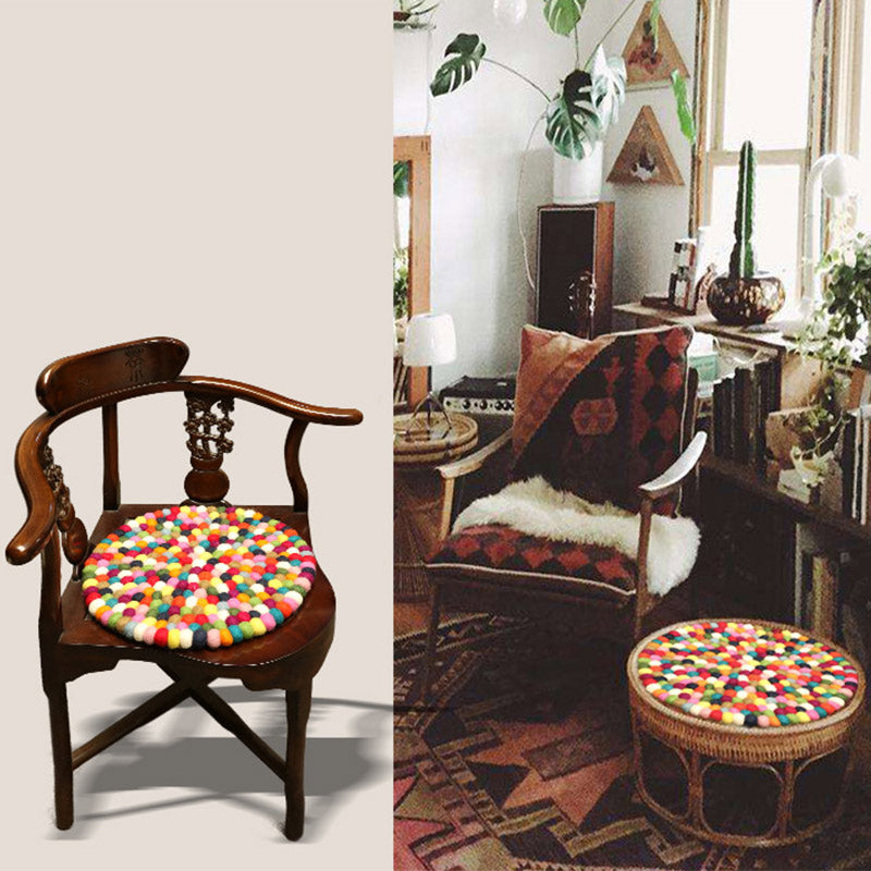 Buddha Stones Tibetan Singing Bowl Handcraft Felted Wool Cushion Decoration - image 9