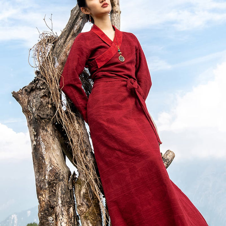 Tibetan Dress Clothing Lhasa Long Wrap Dress Maxi Dress Women Clothing